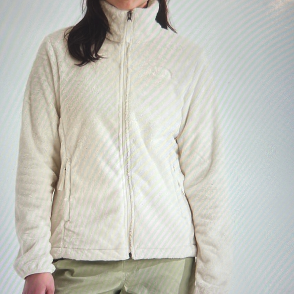 The Northface Women's Osito Fleece Jacket White Dune Size S